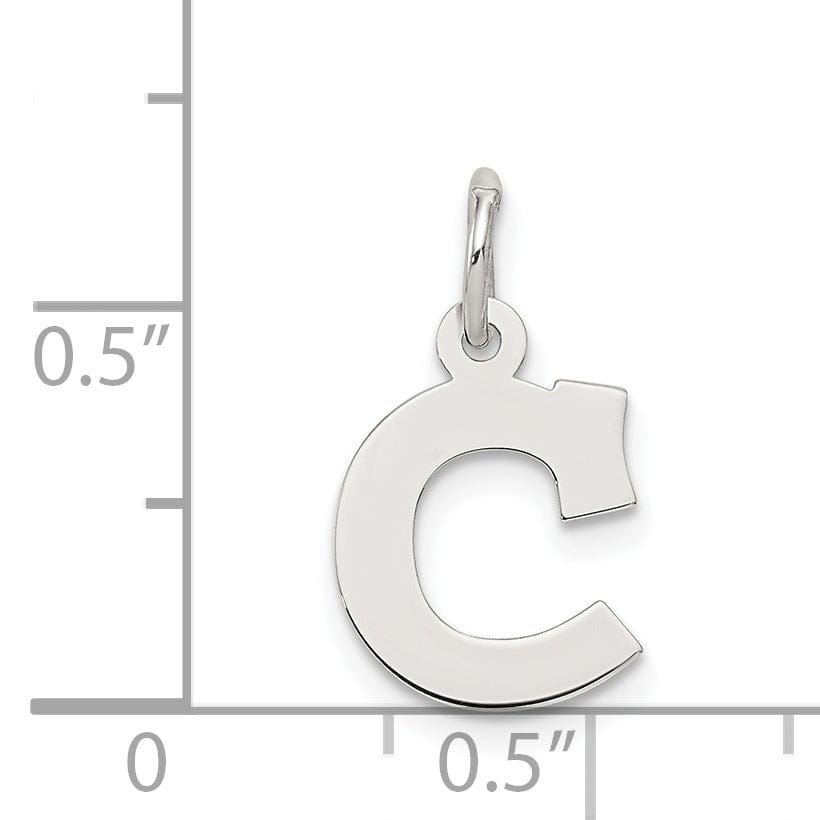 Sterling Silver Small Block Initial C Charm