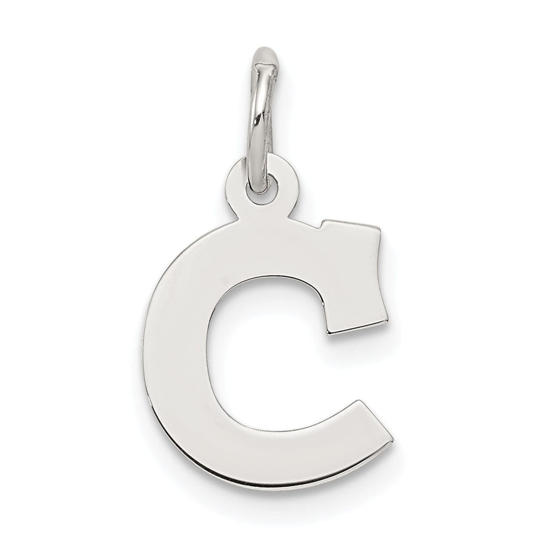 Sterling Silver Small Block Initial C Charm