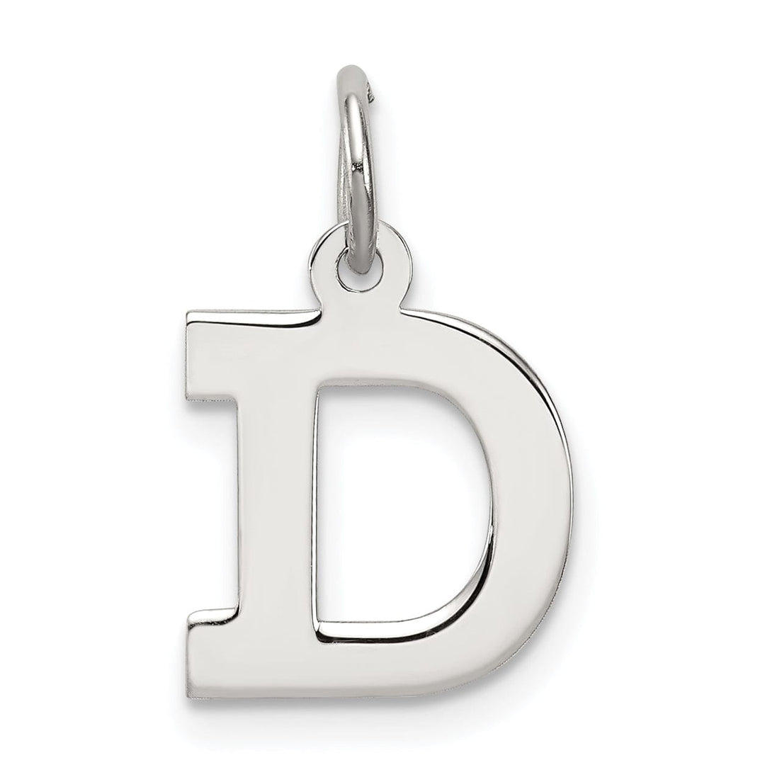 Sterling Silver Small Block Initial D Charm