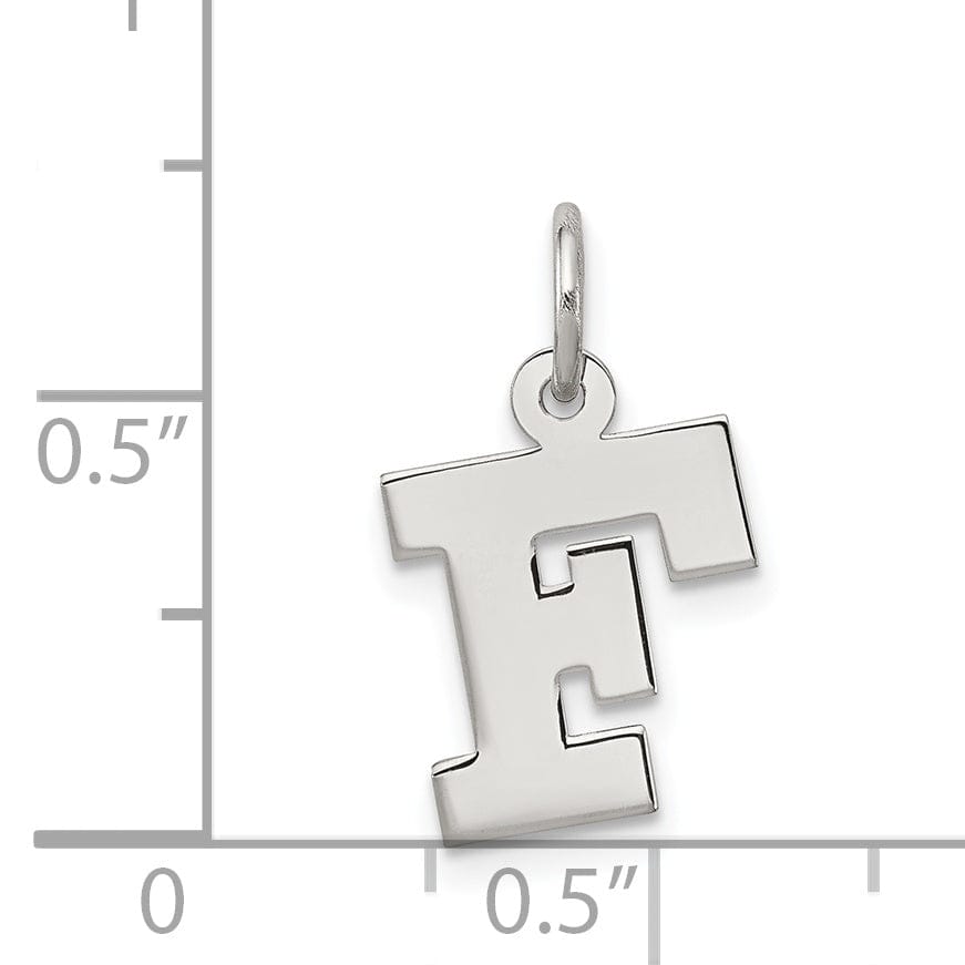 Sterling Silver Small Block Initial F Charm