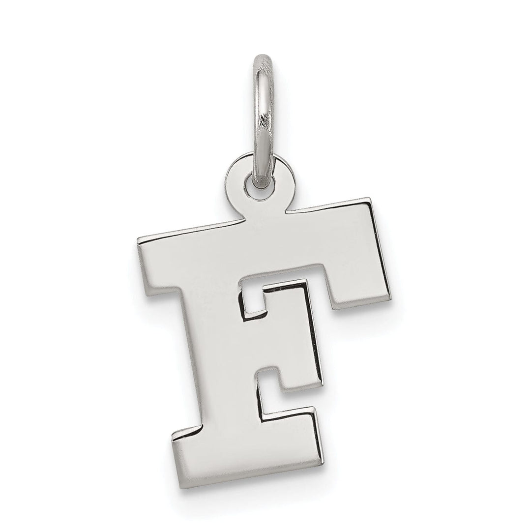 Sterling Silver Small Block Initial F Charm