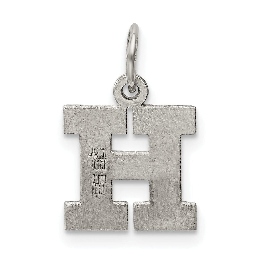 Sterling Silver Small Block Initial H Charm