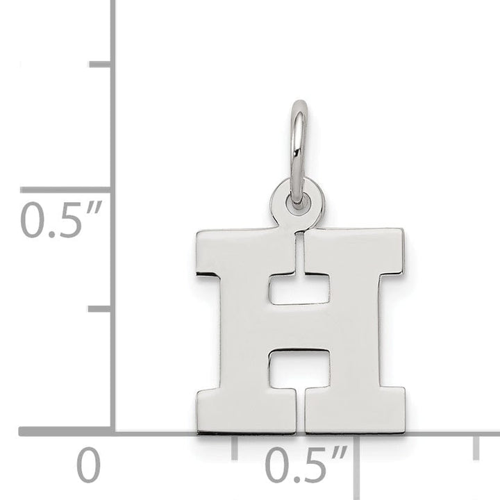 Sterling Silver Small Block Initial H Charm