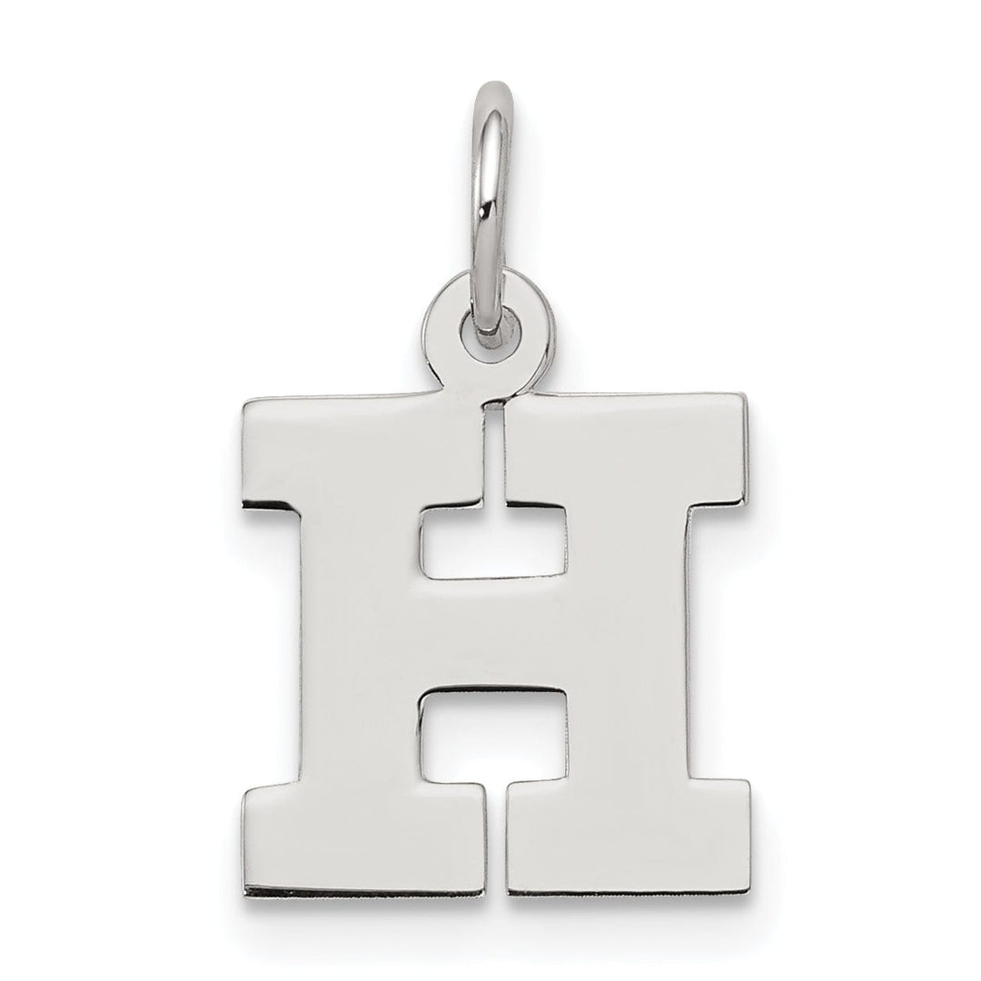 Sterling Silver Small Block Initial H Charm