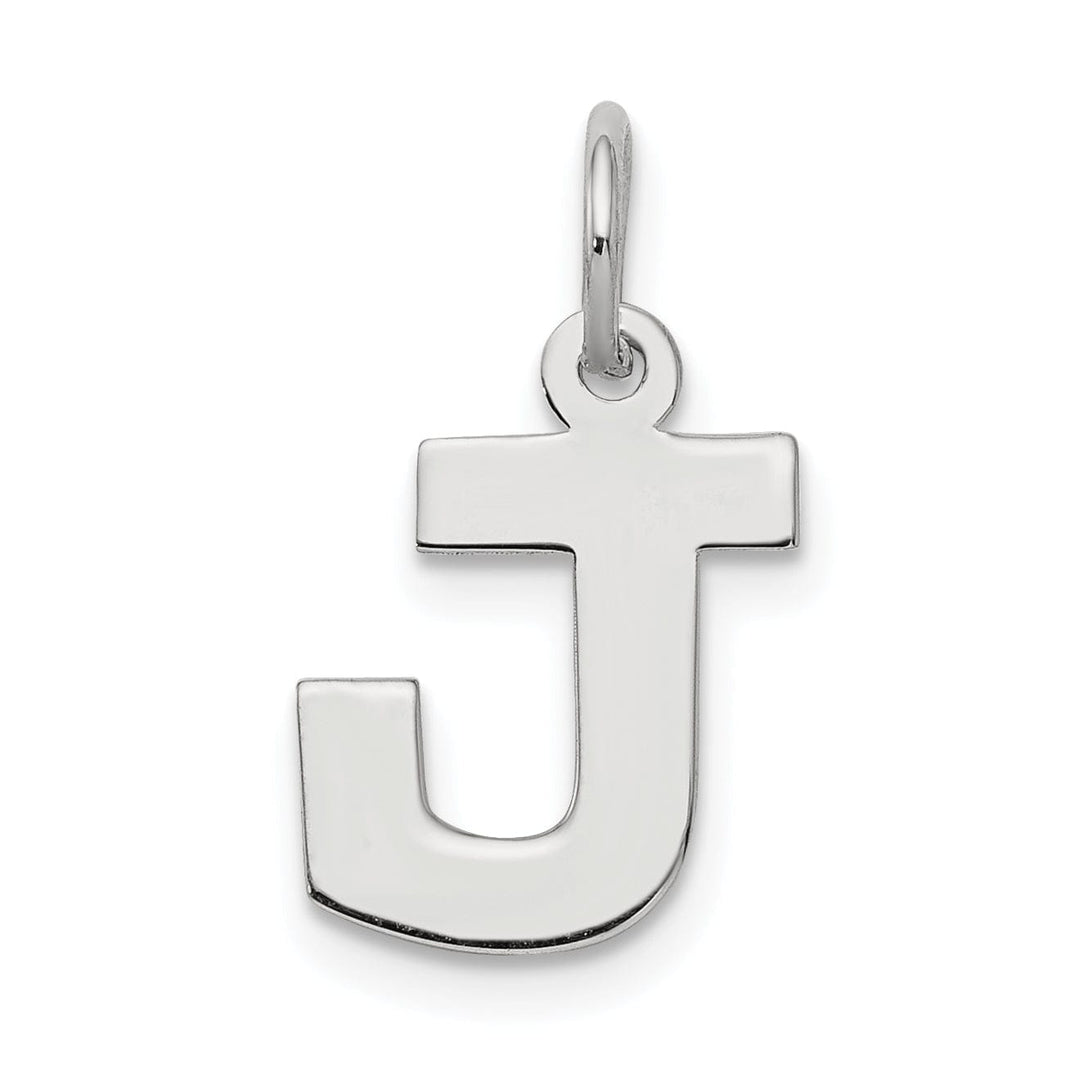 Sterling Silver Small Block Initial J Charm