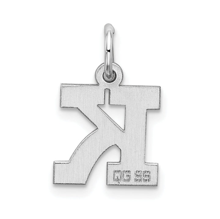 Sterling Silver Small Block Initial K Charm