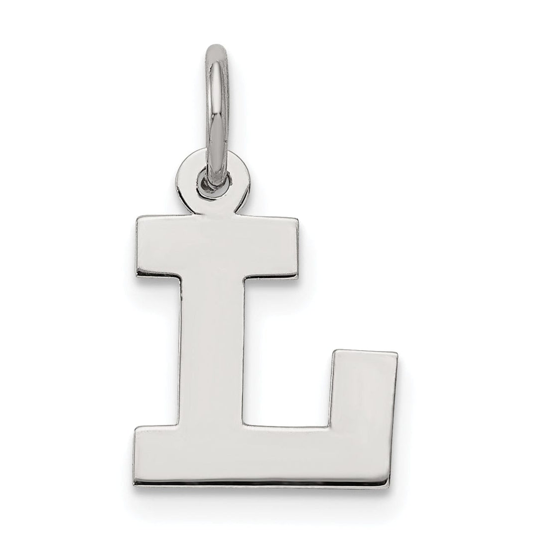 Sterling Silver Small Block Initial L Charm