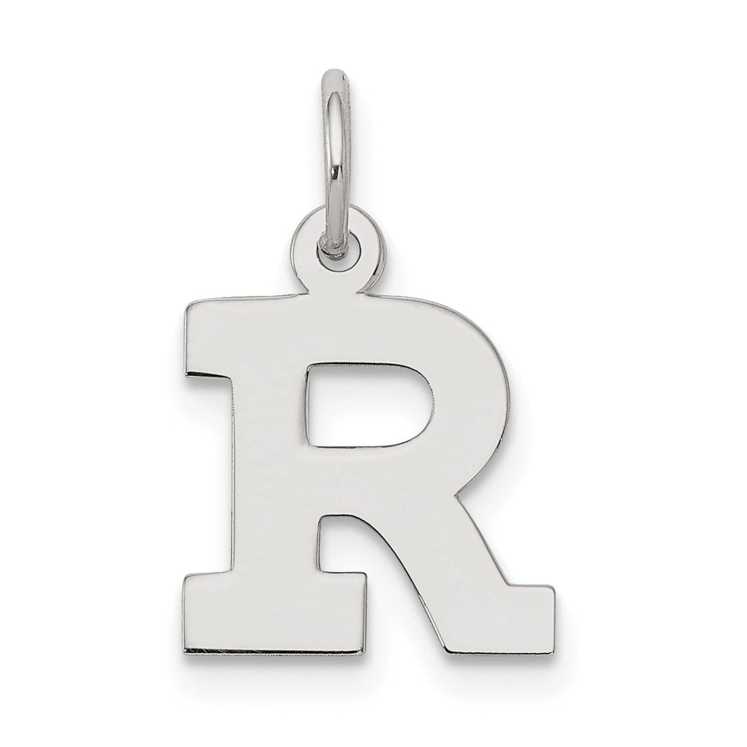 Sterling Silver Small Block Initial R Charm