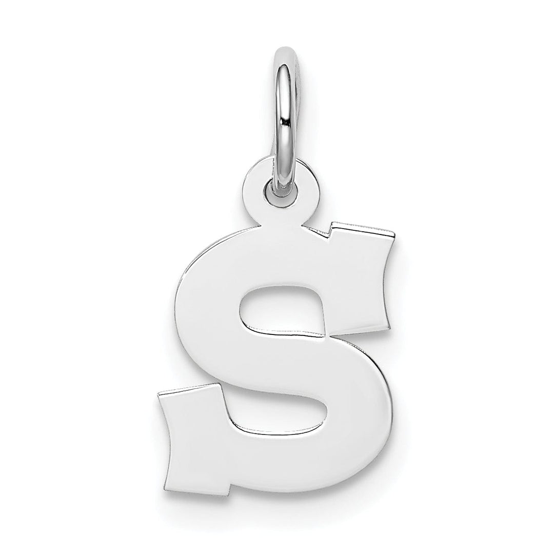 Sterling Silver Small Block Initial S Charm