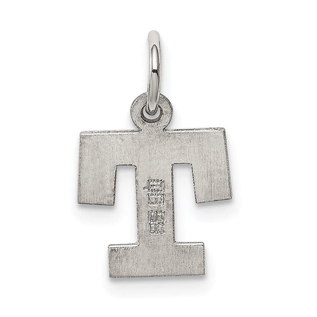 Sterling Silver Small Block Initial T Charm