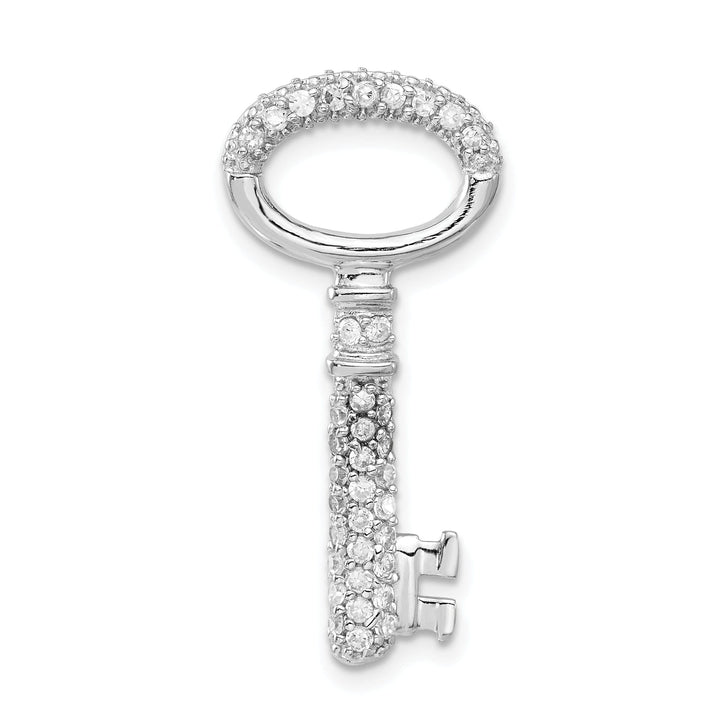 Sterling Silver Cubic Zirconia Key Pendant