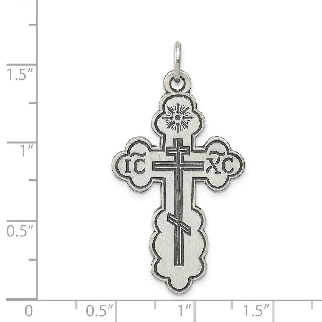 Sterling Silver Eastern Orthodox Cross Pendant