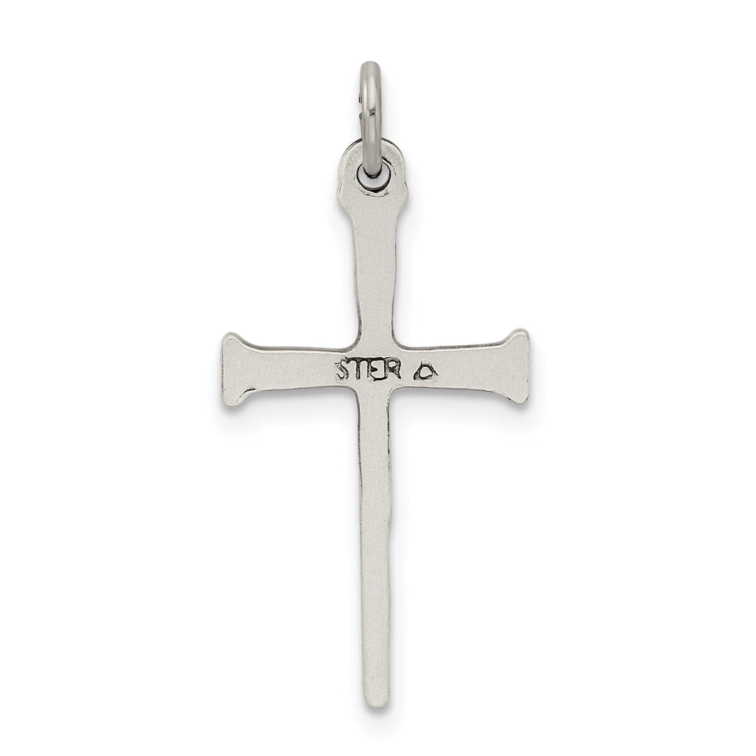 Sterling Silver Antiqued Nail Cross Pendant