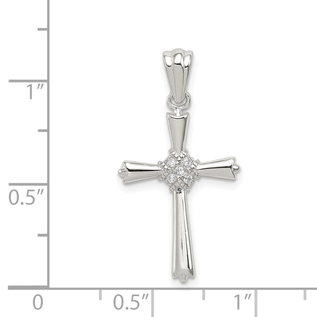 Sterling Silver Fleur De Lis Cross Pendant