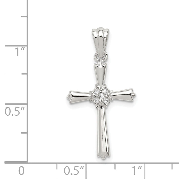 Sterling Silver Fleur De Lis Cross Pendant