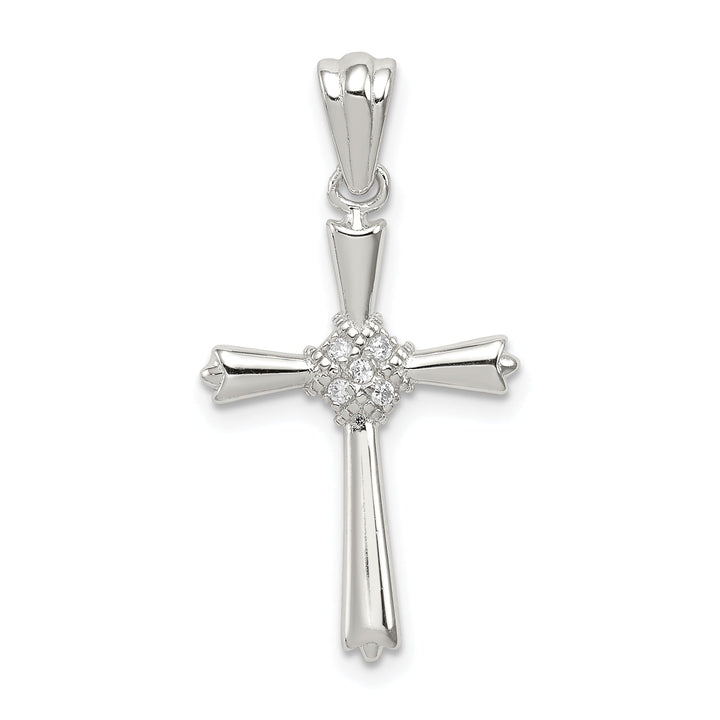 Sterling Silver Fleur De Lis Cross Pendant