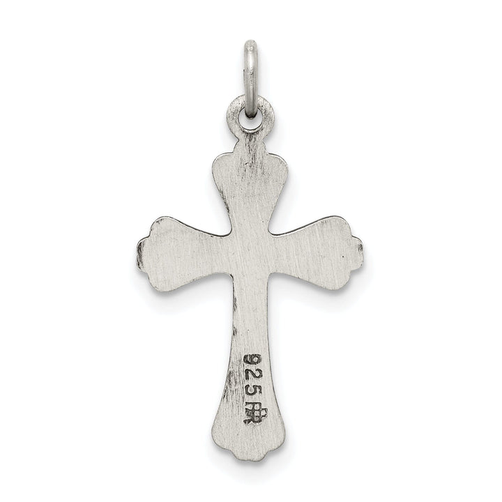 Solid Sterling Silver Antiqued Cross Pendant