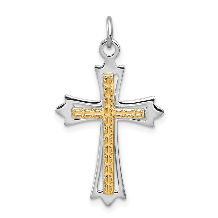 Sterling Silver Fleur De Lis Cross Pendant