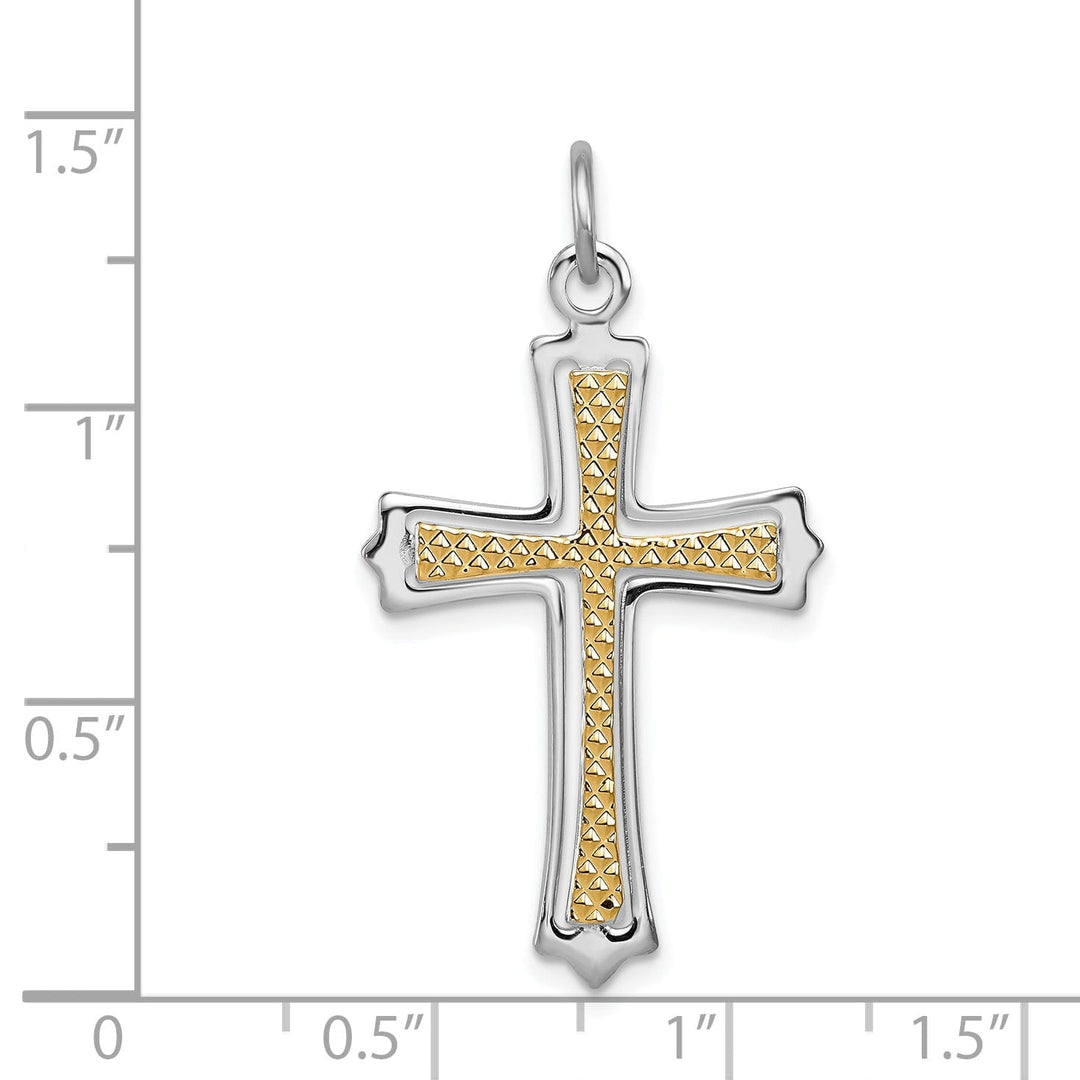 Solid Sterling Silver Budded Cross Pendant