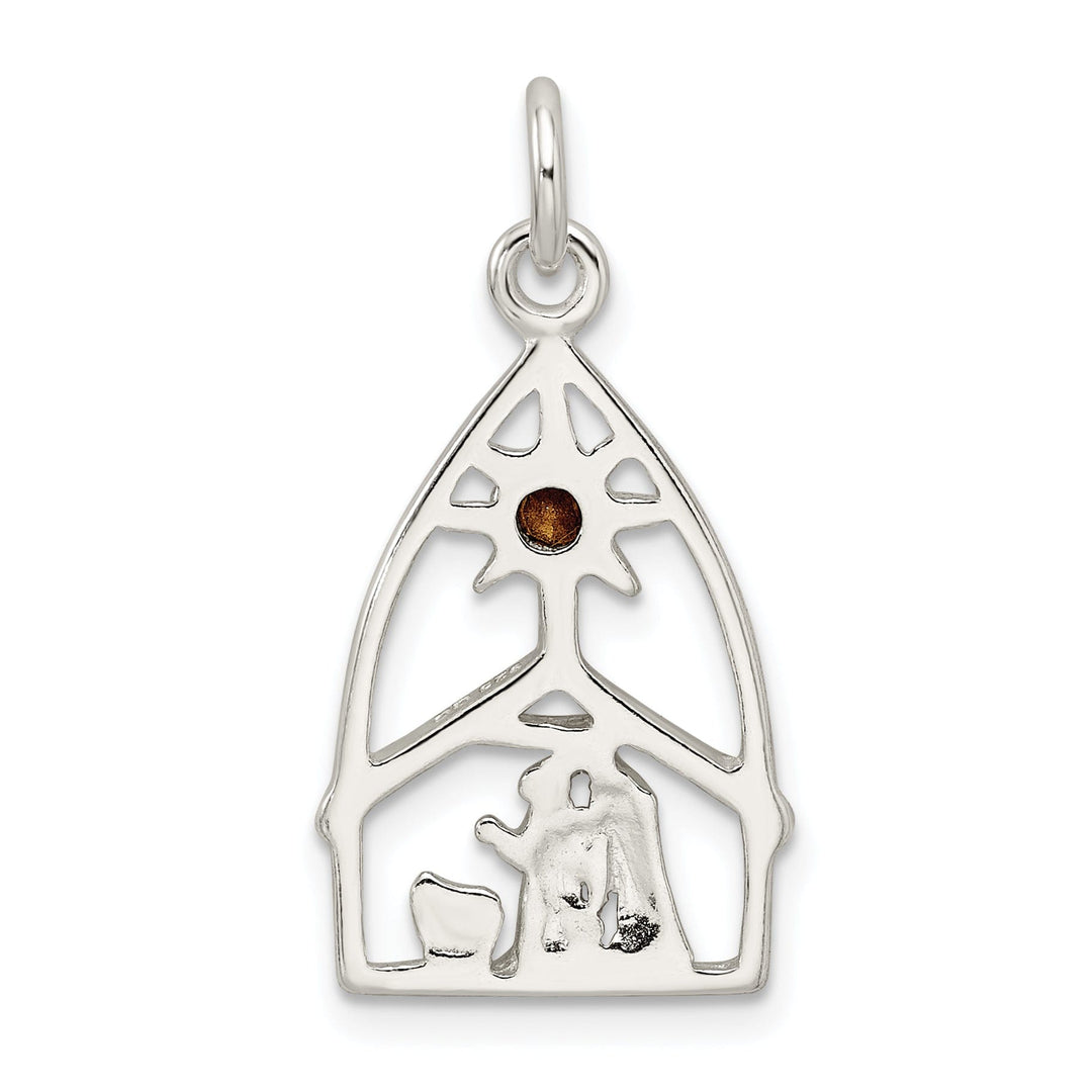 Sterling Silver Swarovski Crystal Nativity Charm Pendant