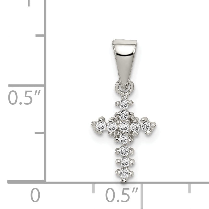Sterling Silver Cubic Zirconia Cross Pendant