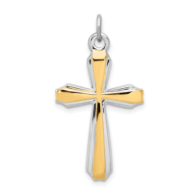 Silver 18k Gold Plated Polished Cross Pendant at $ 26.57 only from Jewelryshopping.com