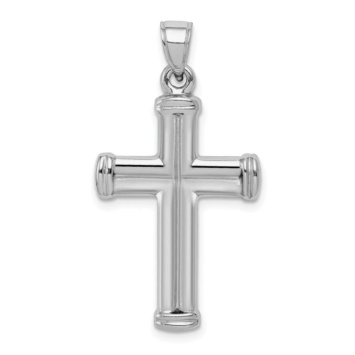 Silver Rhodium Reversible Latin Crucifix Pendant