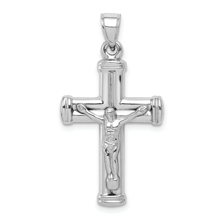 Silver Rhodium Reversible Latin Crucifix Pendant