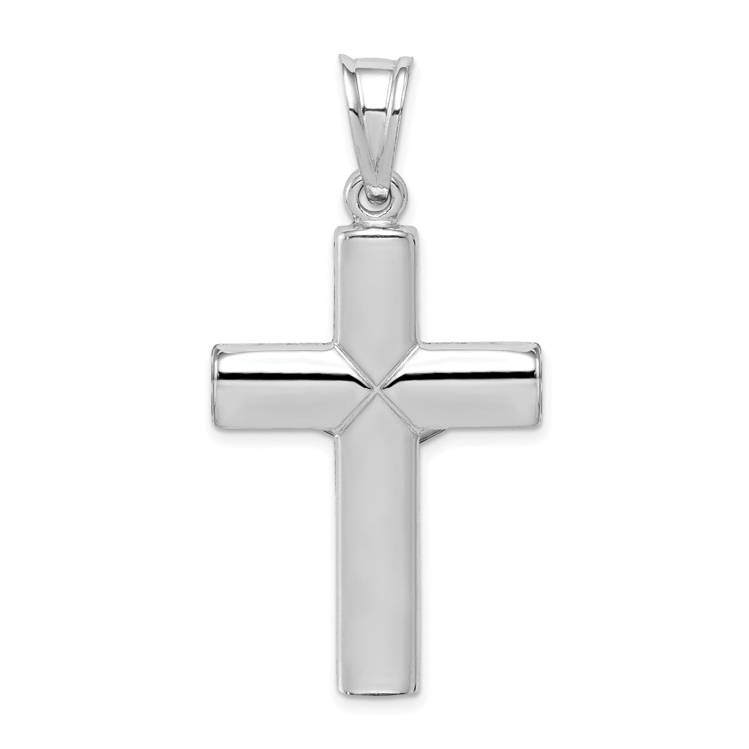 Silver Polished Latin Crucifix Cross Pendant