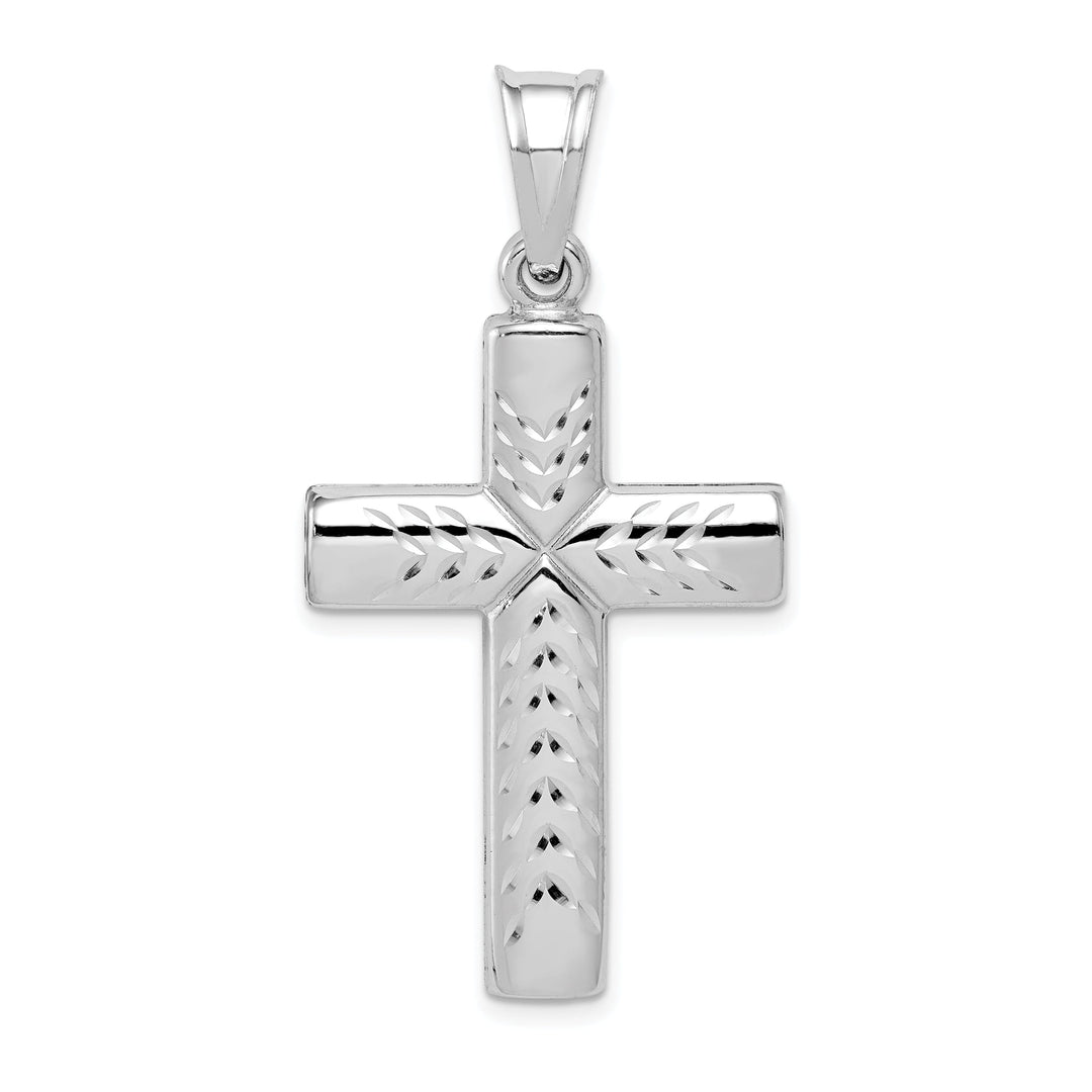 Silver Polished Finish Latin Crucifix Pendant