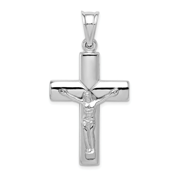 Silver Polished Finish Latin Crucifix Pendant