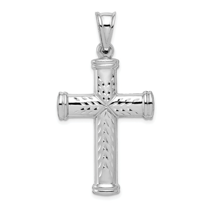Silver Rhodium Polished Latin Crucifix Pendant