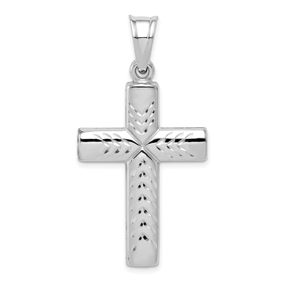 Silver Rhodium Polish Finish Latin Cross Pendant