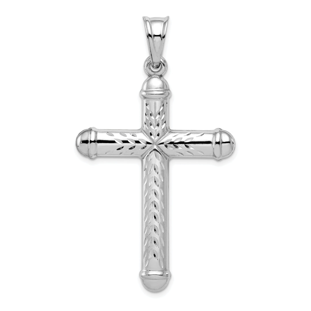 Silver Rhodium Polished Latin Cross Pendant