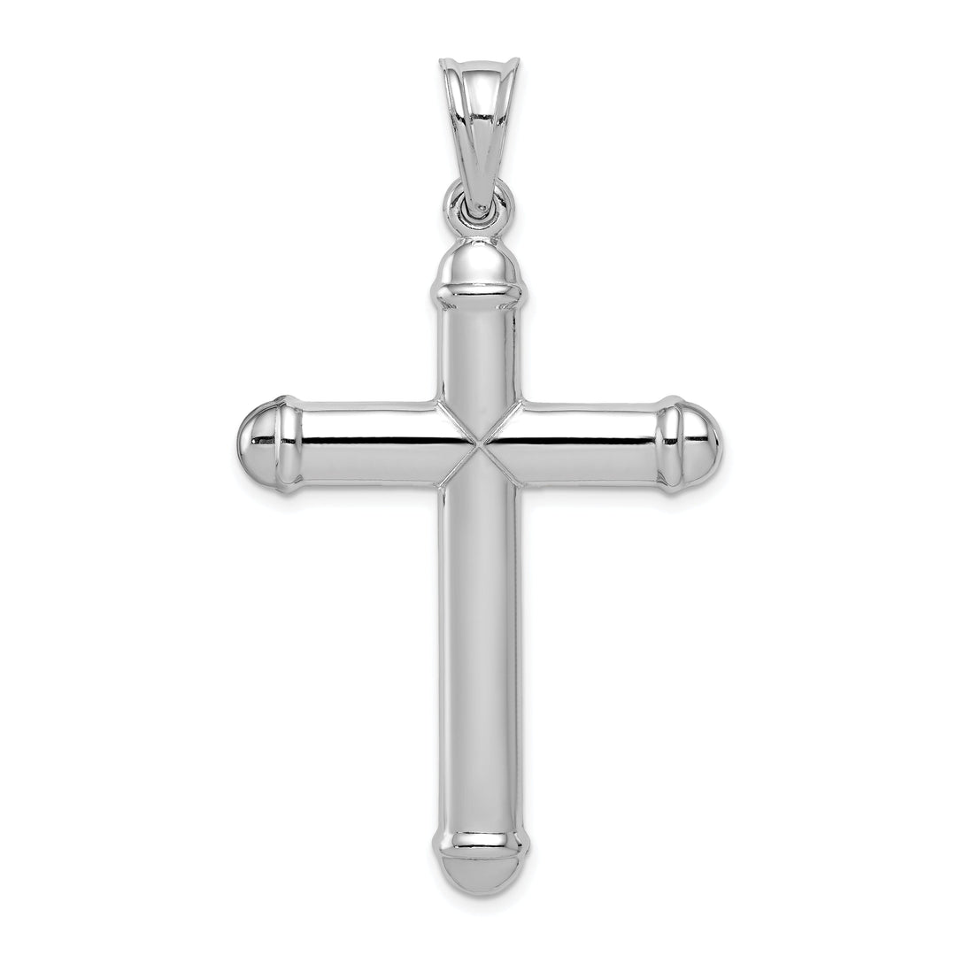 Silver Rhodium Polished Latin Crucifix Pendant