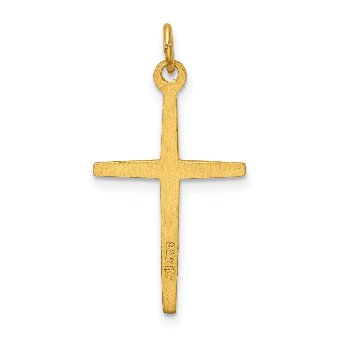 Silver 24k Gold Finish Passion Cross Pendant