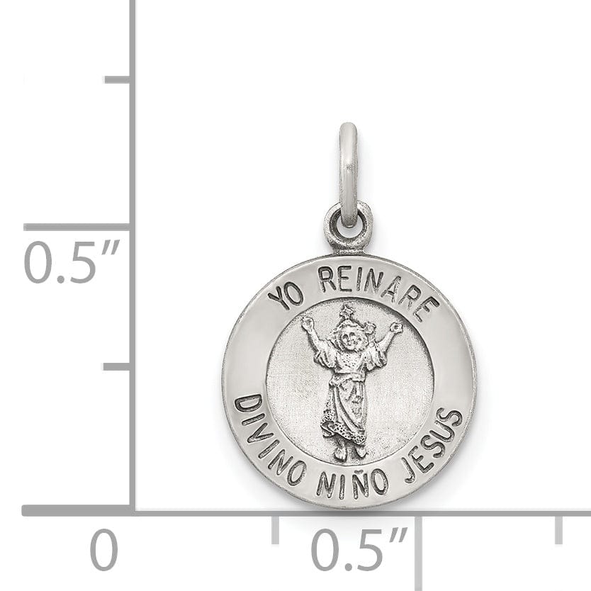 Sterling Silver Antiqued Infant Jesus Medal