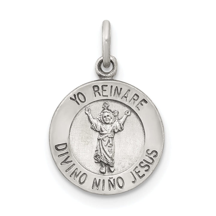 Sterling Silver Antiqued Infant Jesus Medal