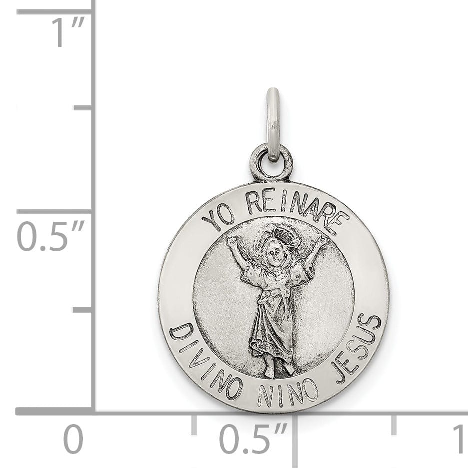 Sterling Silver Antiqued Holy Family Medal