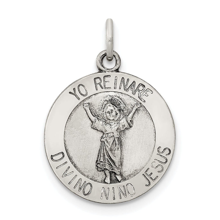 Sterling Silver Antiqued Holy Family Medal