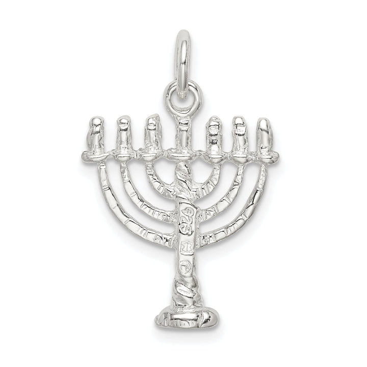 Sterling Silver Menorah Charm Pendant