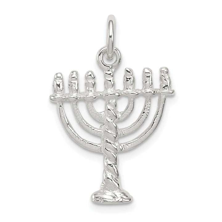 Sterling Silver Menorah Charm Pendant