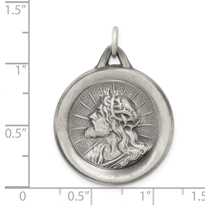Sterling Silver Jesus Medal
