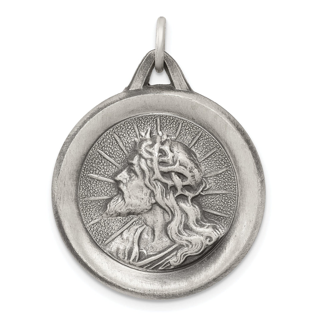 Sterling Silver Jesus Medal