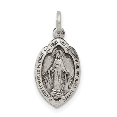 Sterling Silver Antiqued Miraculous Medal at $ 14.09 only from Jewelryshopping.com