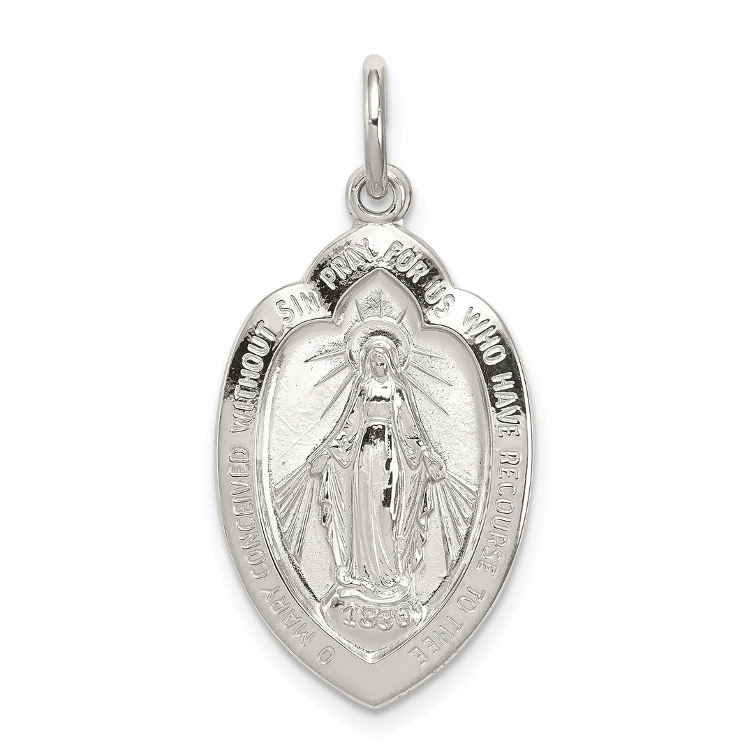 Sterling Silver Polished Finish Miraculous Medal Pendant