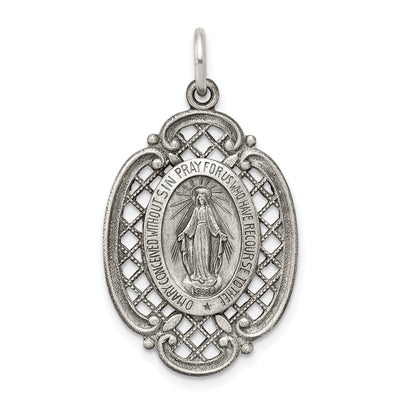 Sterling Silver Antiqued Miraculous Medal at $ 65.18 only from Jewelryshopping.com
