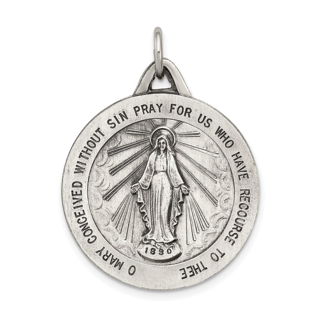 Sterling Silver Antiqued Miraculous Medal