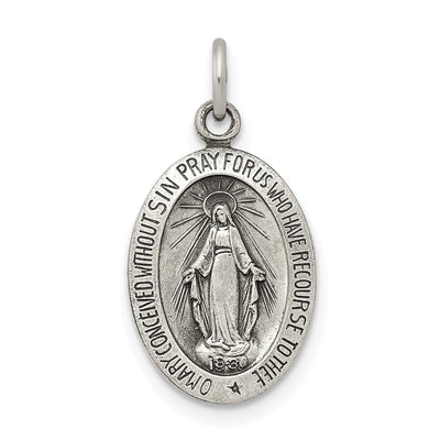 Sterling Silver Antiqued Miraculous Medal at $ 13.12 only from Jewelryshopping.com