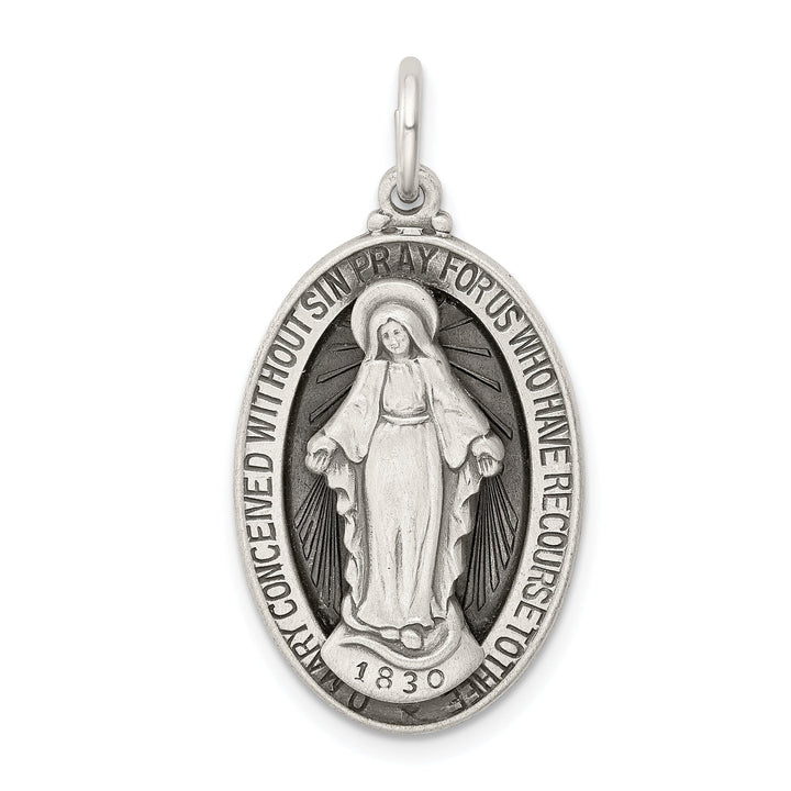 Sterling Silver Antiqued Miraculous Medal